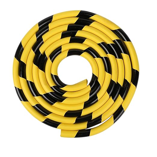 Rubber Corner Guards, Wall Corner Protector 196.9in (5m), Heavy Duty Yellow & Black NBR Rubber Safety Bumper Padding, Self Adhesive for Warehouse Racks, Shelves, Garage & Equipment Protection