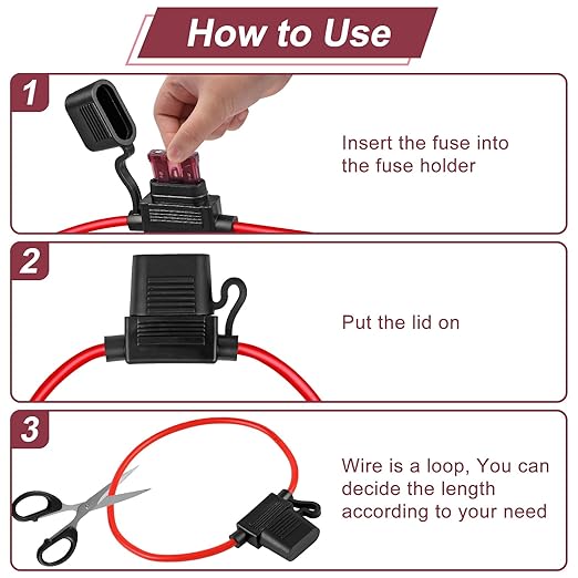 10 Pack Inline Fuse Holder 12V, Professional 12 AWG Waterproof Fuse Holder with 35 Pcs (5A/7.5A/10A/15A/20A/30A/40A) Standard Car Fuses, Giwiemi in Line Fuses Holders 12v for Marine Auto and Circuits