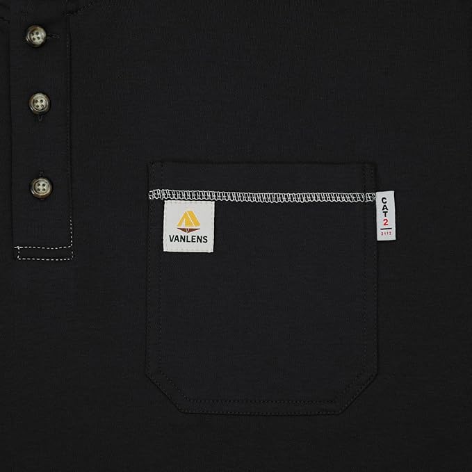 FR Shirts for Men CAT2/HRC2 Flame Resistant Shirts 6.5oz Light Weight Long Sleeve Fire Retardant Shirts