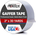 White Gaffer Tape 2 Inch x 30 Yards, Pro Grade Made in USA, Residue-Free Removal, Matte Non Reflective Cloth Tape, Writable Surface for Cable Labeling, Floor Tape for Stage & Studio