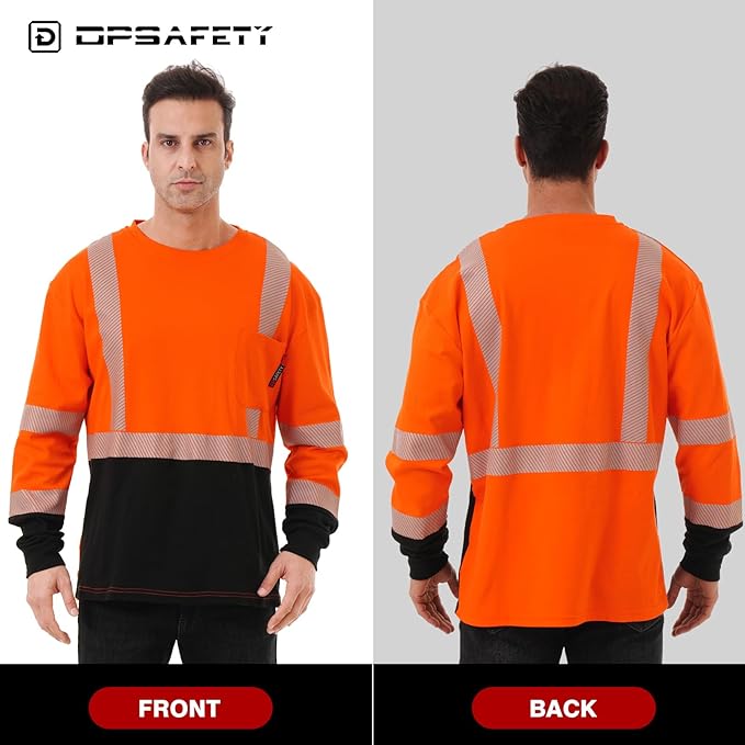 FR Shirt 6 oz Hi Vis Fire Resistant Flame Resistant Shirts for Men,Welding Shirt Cotton CAT2 Long-Sleeved Shirts