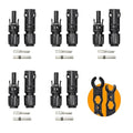 8AWG Solar Panel Connector, IP68 Waterproof 1500V Solar Connector, 70A Solid Tinned Copper Terminal, 5 Pairs with 2 Spanners for Solar PV Cable(10mm²)