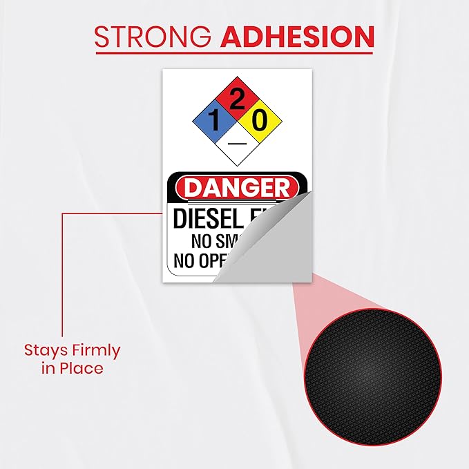 4 x DANGER Diesel Fuel NFPA Sign | 10 x 7 Inch Vinyl Diesel Fuel Decals | UV-resistant Diesel Stickers for Fuel Tank | Diesel Fuel Stickers