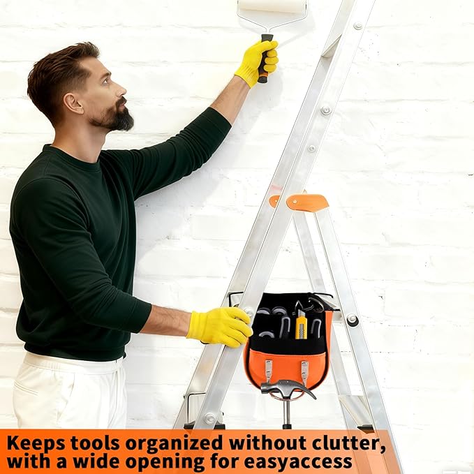 Ladder Cargo Hold Tool Pouch, Upgrade Ladder Storage Bag Featuring Elastic Storage for Secure Tool and Gear Organization