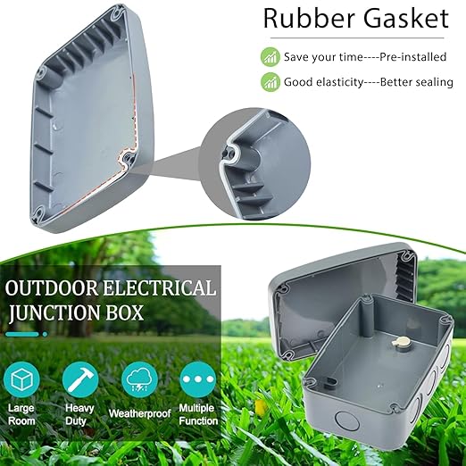 Outdoor Junction Box, Nineleaf IP66 3 Set Weatherproof Electrical Boxes with 20mm Cable Gland Kit, PVC/ABS Plastic Enclosure Box Universal Watertight 4.9 x 3.3 x 2.3 inch (125x86x62mm)