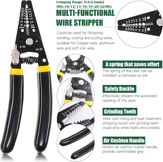 Keadic Solar Crimping Tools Includes Solar Panel Connectors, Solar Cable Connectors, Spanner Wrench, Solar Solar Crimper Tool Kit for 2.5/4.0/6.0mm² MC3 MC4 Solar Panel ﻿