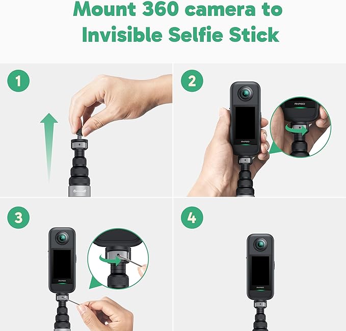 AKASO 118"/3m Invisible Selfie Stick - Carbon Fiber Extension Pole for Insta360 X5/X4/X3, DJI Osmo 360, GoPro Hero 13/12/11, AKASO 360/EK7000/EK7000 Pro, Brave 4/4 Pro, Brave 7/7 LE Action Camera