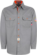 BOCOMAL FR Shirts for Men Flame Resistant Light Weight NFPA2112 Fire Retardant Welding Shirt Water & Oil Repellent Finish