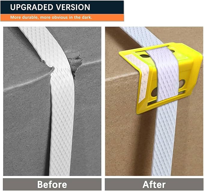 24Pack Flatbed Strap Protector Corner Edge Protector Plastic Yellow for Cargo Loads Box Truck Equipment Webbing to Protect Cargo