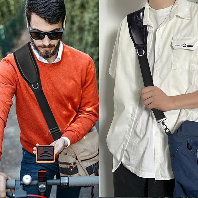 ZINZ Shoulder Strap 78" Belt with Neoprene Thick Padded, Universal Bag Strap with Double Adjustable Buckles and Metal Swivel Hooks,Ideal for Individuals 5'11" and Taller,Black