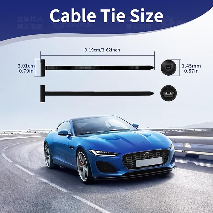 120 Pcs Nylon Universal Cable Tie Buckle - New Multifunctional Heavy Duty Self-Locking Zip Ties with Pin & Button Plastic Tool Fasteners Car Body UV Resistant Zipties for Car Daily Repair (120)