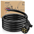 Nilight 12Feet 7way Heavy Duty 7 Pin Plug Inline Trailer Cord for Truck Camper Blade Molded RV Cable Wire Weatherproof & Corrosion Resistant-12FT, 2 Years Warranty