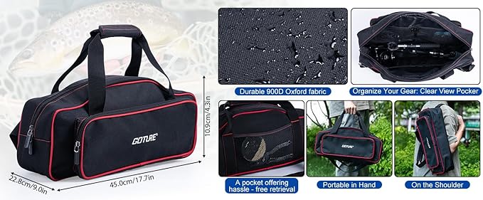 Goture Fishing Rod and Reel Combo, Red Telescopic Fishing Pole with Full Starter Kit & Carrier Bag, Portable 24T Travel Spinning Rod for Bass Trout, Freshwater Beginners Gift