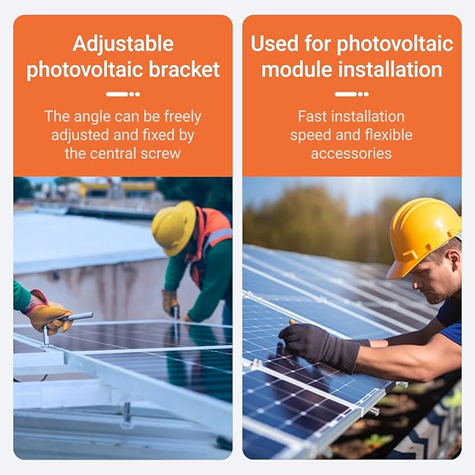 Adjustable Solar Panel Tilt Mount Brackets, 2 Sets 15-30° Adjustable Aluminum Solar Mounting Brackets Support 50-400 Watt Panel for Flat Surface for Flat Surface, RV, Roo