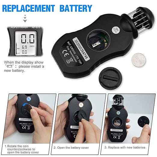 Anemometer Handheld Wind Direction Anemometer, AP-876 Wind Cup Anemometer Air Speed Meter Digital Anemometer for Measuring Air Speed Air Volume for HVAC Vents Boat Sailing Shooting