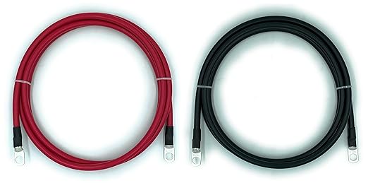 End Game 4 Gauge Marine Grade Battery Cables, USCG and ABYC Approved, 1-15ft Lengths, Heavy Duty Tinned Lugs, Fully Assembled and Made in The USA (6ft,Red/Black Set, 3/8” Lugs)
