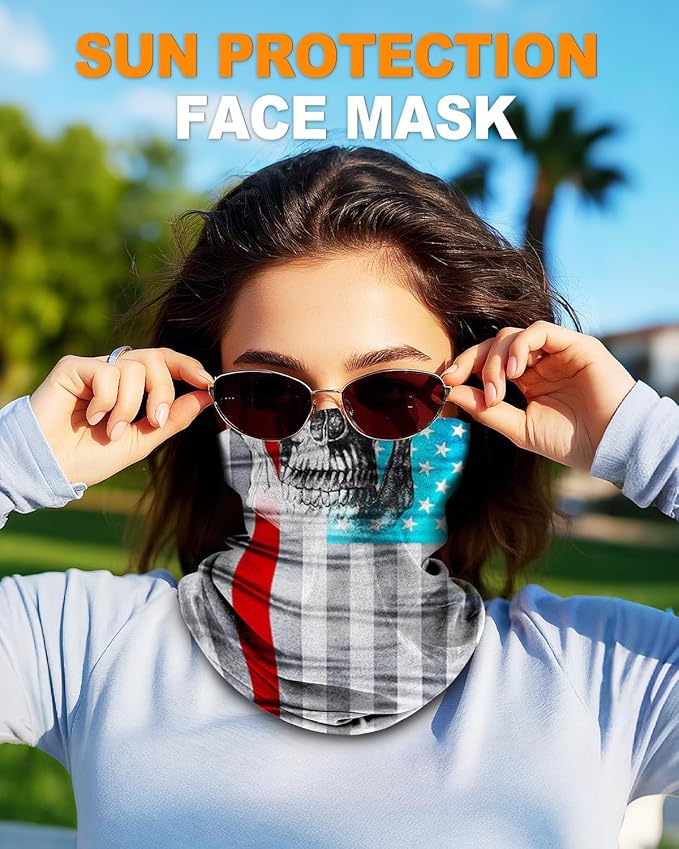 4Pack Neck Gaiter for Men Women Face Cover Mask Head Wrap Balaclava Headwear Bandana Headband Magic Scarf