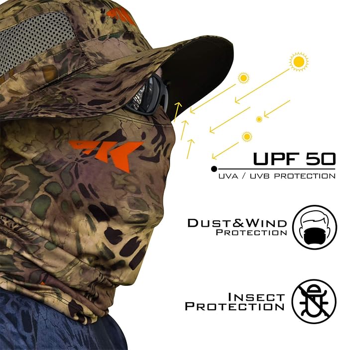 KastKing Sol Armis Neck Gaiter - UPF 50 Face Mask - UV Sun Protection Mask for Men & Women, Fishing, Hiking