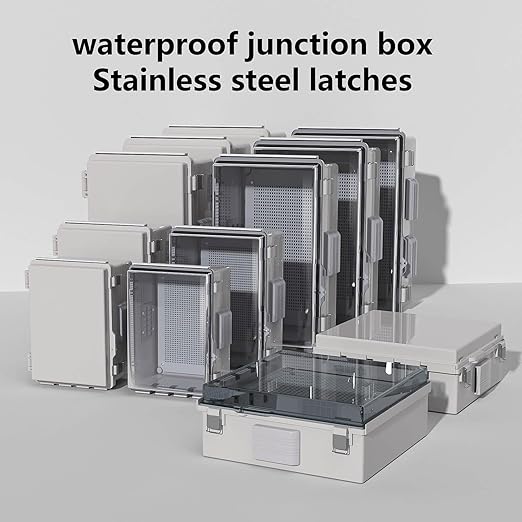 Electrical Junction Box, Ventilated Design, Cable Grommets, Indoor/Outdoor Use with Mounting Panel & Hinged Cover. Waterproof IP 65. (Grey Cover, 19.7"x15.7"x7.9")