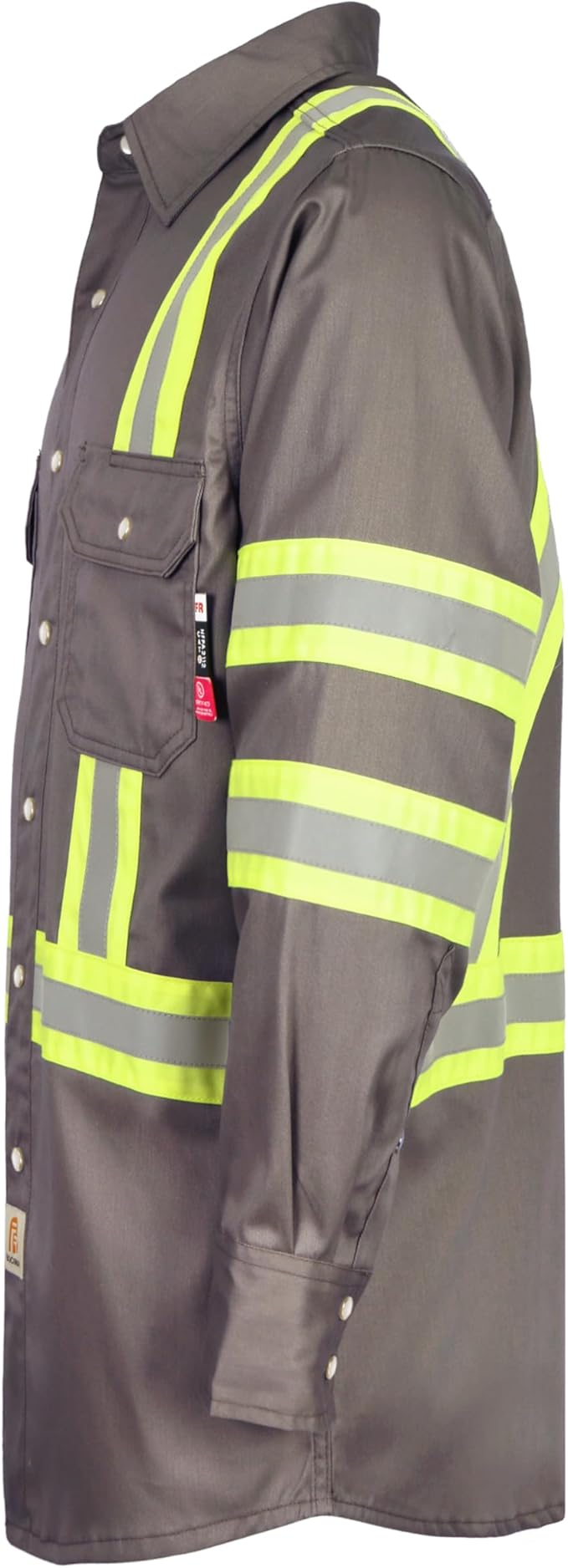 BOCOMAL FR Shirts for Men Hi Vis High Visibility 6.5oz Lightweight Type O Flame Resistant Refective Safety Shirt