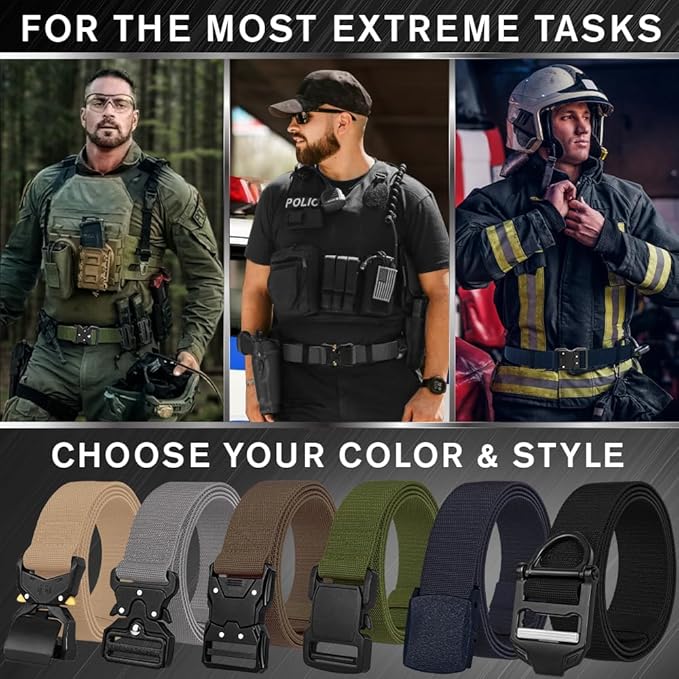 TECEUM Tactical Belt – Heavy-Duty & Quick Release – Military, Work, Rigger, Duty & Utility Belt for Men