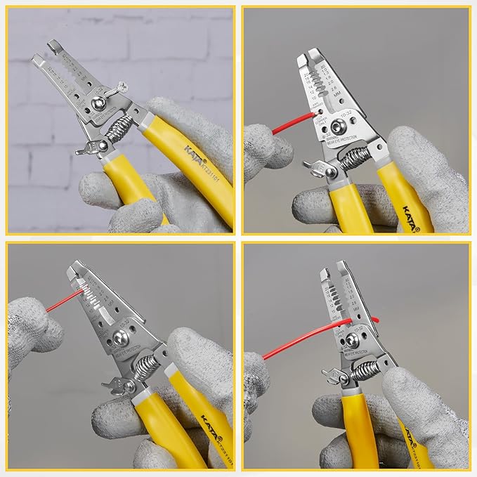 Wire Stripper Tool Crimper for Electricians: 7 Inch Wire Cutter Stripping Tool for 10-18 AWG Solid and 12-20 AWG Stranded Wire - Electrical Wire Crimping Stripping Plier - 10 12 14 16 18 AWG Gauge