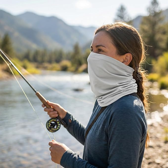 UPF 50 Sun Protection Neck Gaiter - 13-in-1 Multifunctional Face Cover for Hiking, Fishing, Cycling