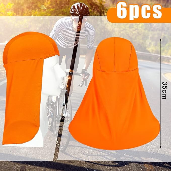 Sintege 6 Pieces Hard Hat Sun Shade Cooling Skull Cap Sun Neck Protector Quick Dry Neck Shade for Women Men