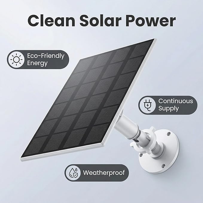 Solar Panel for Security Camera Outdoor, 3W USB C Solar Panel Charger with Micro USB Port, Small Solar Panel for Bird Feeder Camera, Outdoor Camera, Rechargeable Battery Powered Camera