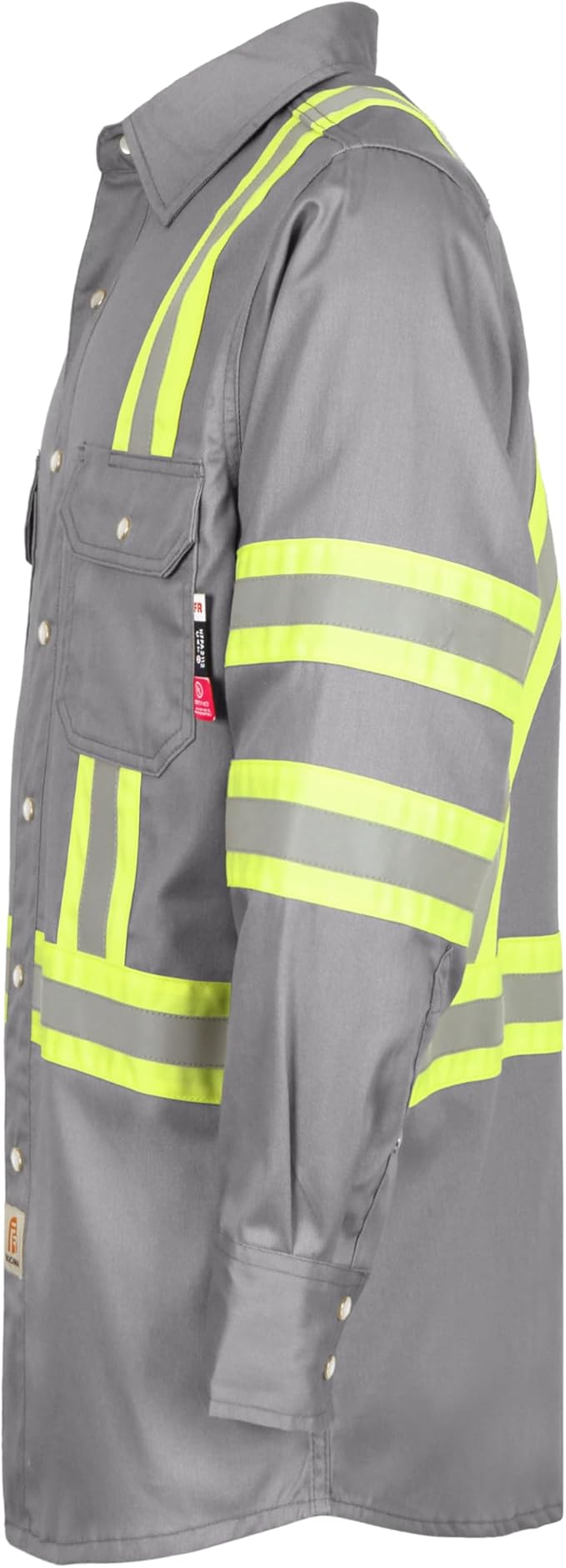 BOCOMAL FR Shirts for Men Hi Vis High Visibility 6.5oz Lightweight Type O Flame Resistant Refective Safety Shirt