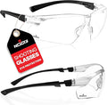NoCry Clear Shooting Glasses for Men with Anti-Fog and Scratch Resistant Wraparound Lenses — ANSI Z87 Safety Glasses for Men with Adjustable Temples & Nose Pad — 100% UV Eye Protection for Shooting