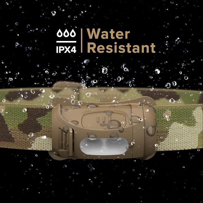 Princeton Tec FRED Tactical LED Headlamp Rugged Reliable Lighting with Multiple Brightness Levels Red and White LEDs Hands Free Compact Design Ideal for Field,Utility Work & Professional Use-Multicam