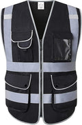 XIAKE 9 Pockets Class 2 High Visibility Reflective Safety Vest for Men Women,Meets ANSI/ISEA Standard
