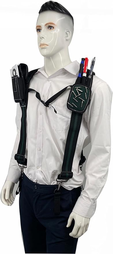 Tool Belt Suspenders for Work Belt Heavy Duty Padded with Magnetic WristBand Attachment Loops for Men