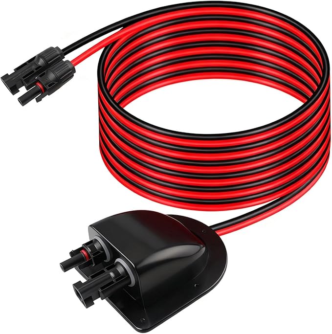 Solar Cable Entry Gland with 3FT 10AWG Solar Extension Cable MC4 Connectors Solar Junction Box Fit for RV Boat Camper & Van Lnstallations Tinned Copper Wire
