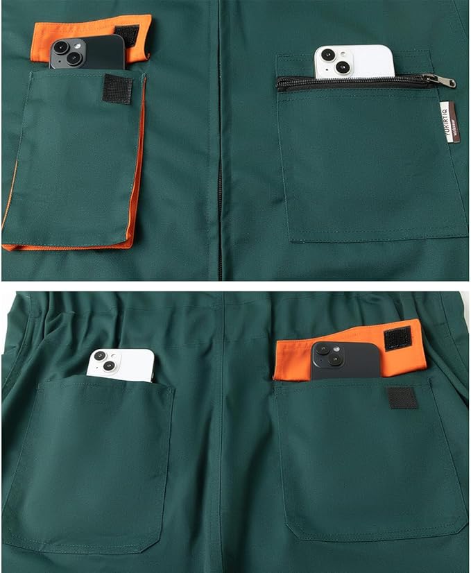 Men's Coveralls Mechanic Work Jumpsuit Multi Pockets Overalls Long Sleeve Workwear Coverall