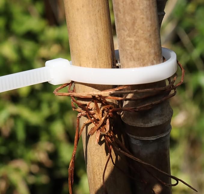 36 inch white heavy duty cable ties, UV-resistant, extra long nylon zip ties, 15 pieces, 200 lb tensile strength