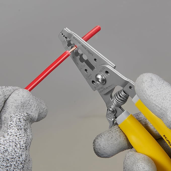 KATA 7 Inch Wire Stripper, Wire Cutter, Stripping/Cutting Tool for 6-12 AWG Stranded Wire and Shearing 8-32 Screws, Multi-function Electrician Stripper/Crimper Plier for Cable Stripping Cutting