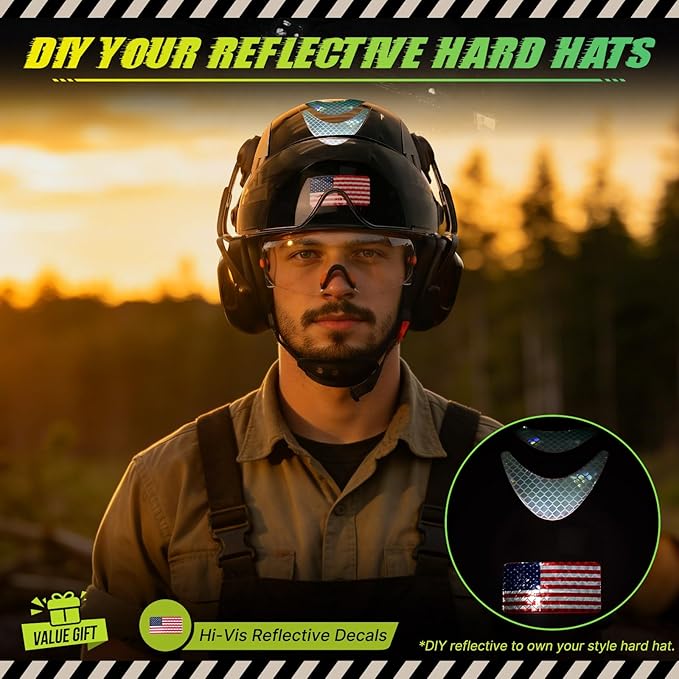 Hard Hat with Dual Visor and Hearing Protection-OSHA Approved Construction Hard Hats with Visor Sunglasses Earmuffs for Men,Vented Forestry Chainsaw Arborist Helmet with Chin Straps