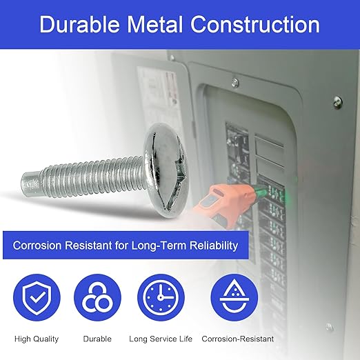 Electrical Panel Screws Replacement for Square D Panel Cover Screws, Compatible with Square D 200 Amp Panel, Electric Panel Screws, Durable Steel, Easy Installation - 12 Pack