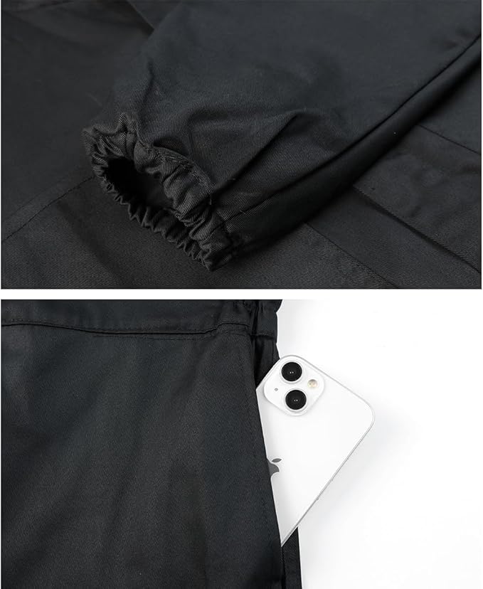 Men's Long Sleeve Zip-Front Coverall Lightweight Work Coveralls Mechanic Overall Jumpsuit with Hood