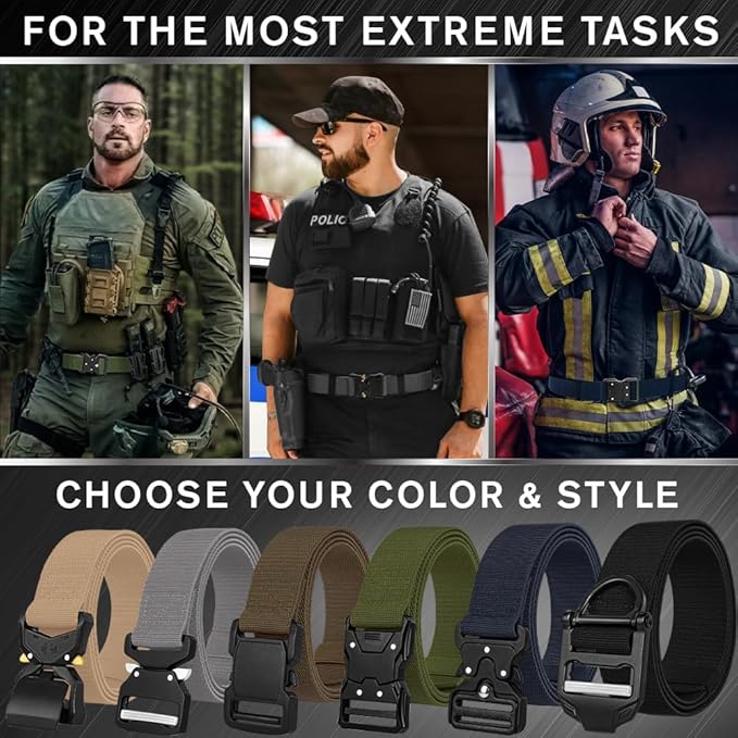 TECEUM Tactical Belt – Heavy-Duty & Quick Release – Military, Work, Rigger, Duty & Utility Belt for Men