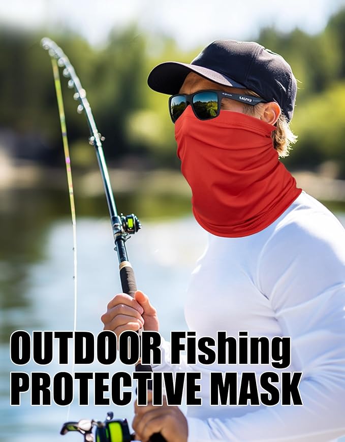 JHYWELL Cooling Neck Gaiter Face Mask, UV Protection Masks Gator, Windproof Bandana for Skiing, Fishing, Hiking, Cycling