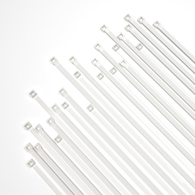 500 Pack 12 inch White Cable Zip Ties, Nylon Self Locking Plastic Wire Ties, UV-Resistant, Cable Ties with 40 lbs Tensile Strength, High/Low Temperature-Ideal for home, fence...