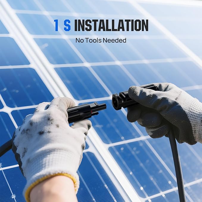 ECO-WORTHY Integrated Solar Connector 2-8 Y Branch Parallel PV Adapter Cable Wire Plug Tool Kit for Solar Panel(M/FFFF+F/MMMM)