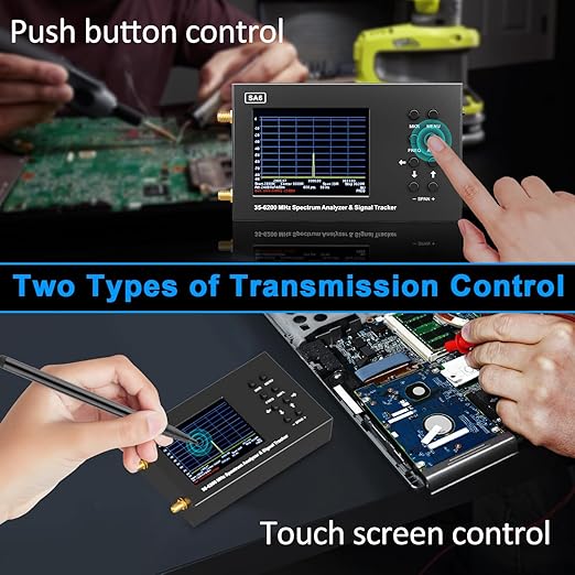 SA6 6GHz Portable Spectrum Analyzer, 3.2 "Color Touch Screen 35 MHz to 6200 MHz Handheld Micro Frequency Analyzer, 2-in-1 Signal Generator for Wi-Fi 2G 3G 4G LTE, CDMA, DCS, GSM, GPRS, GLONASS