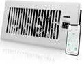 Super Quiet Register Booster Fan for 6" x 12" Register Holes, Smart Register Vent with Dual Intelligent Thermostat and WIFI App Control, Heating Cooling AC Vent Fan (White)