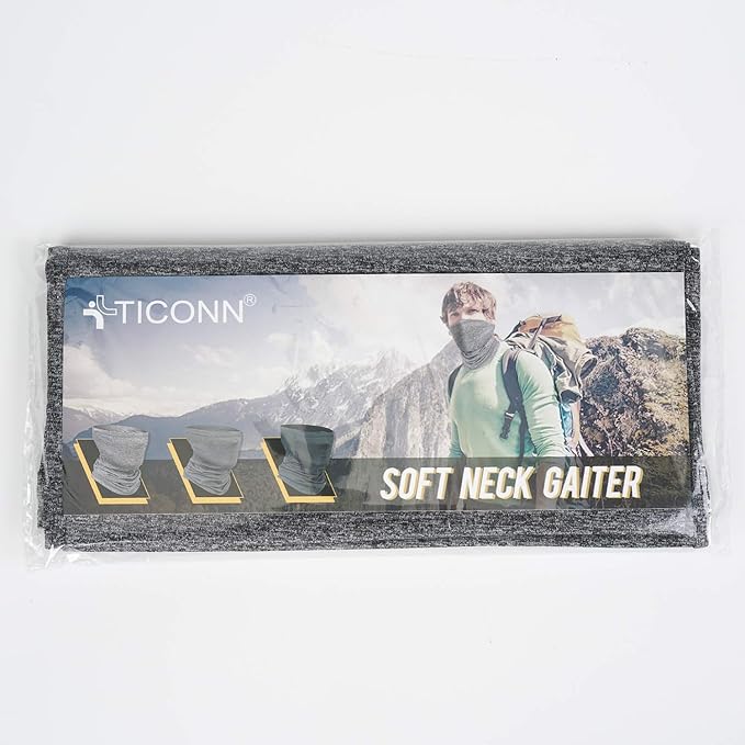 TICONN Neck Gaiter Face Cover Scarf, Neck Warmer Breathable Sun & Wind-proof for Skiing Fishing Hiking Cycling