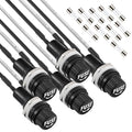 5 Pack Panel Mounted Fuse Holder 5x20mm Screw Cap Fuse Holder 250V AC 10A 125V AC 15A 12V DC Fuse Holder with Pre-Soldered Wires and 10A/15A Fast Blow Glass Fuse kit(5 * 20mm)