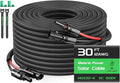 30FT Twin Wire Solar Panel Extension Cable, 12 Gauge PV Wire with IP68 Female & Male Waterproof Connectors, Flame Retardant Protective Sleeving and Dust Caps for Home, RV, Photovoltaic Systems